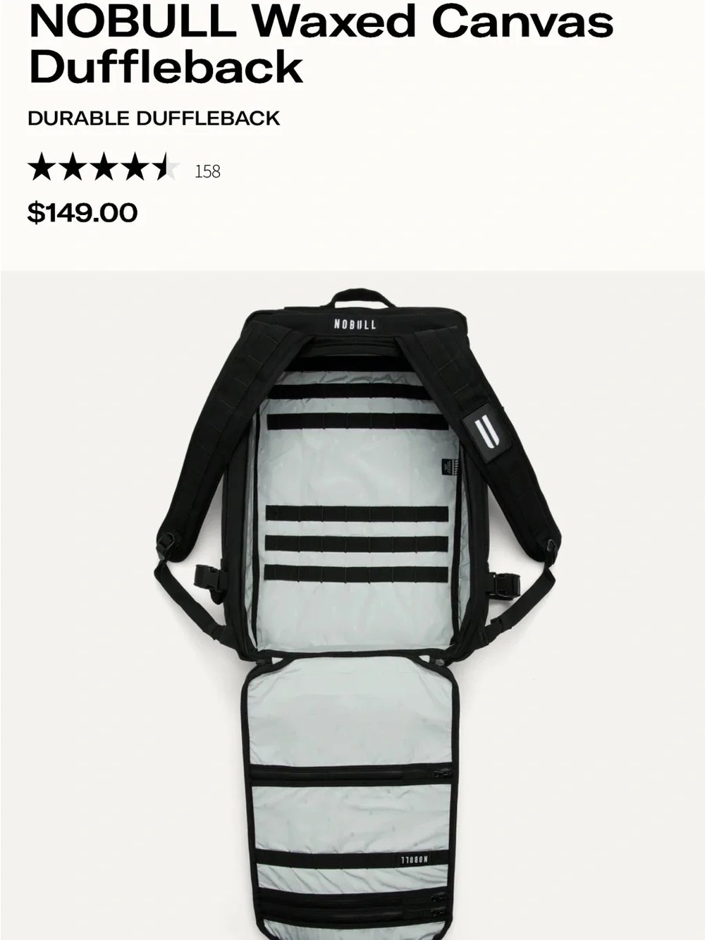 NOBULL Black Everyday Backpack with Padded Straps